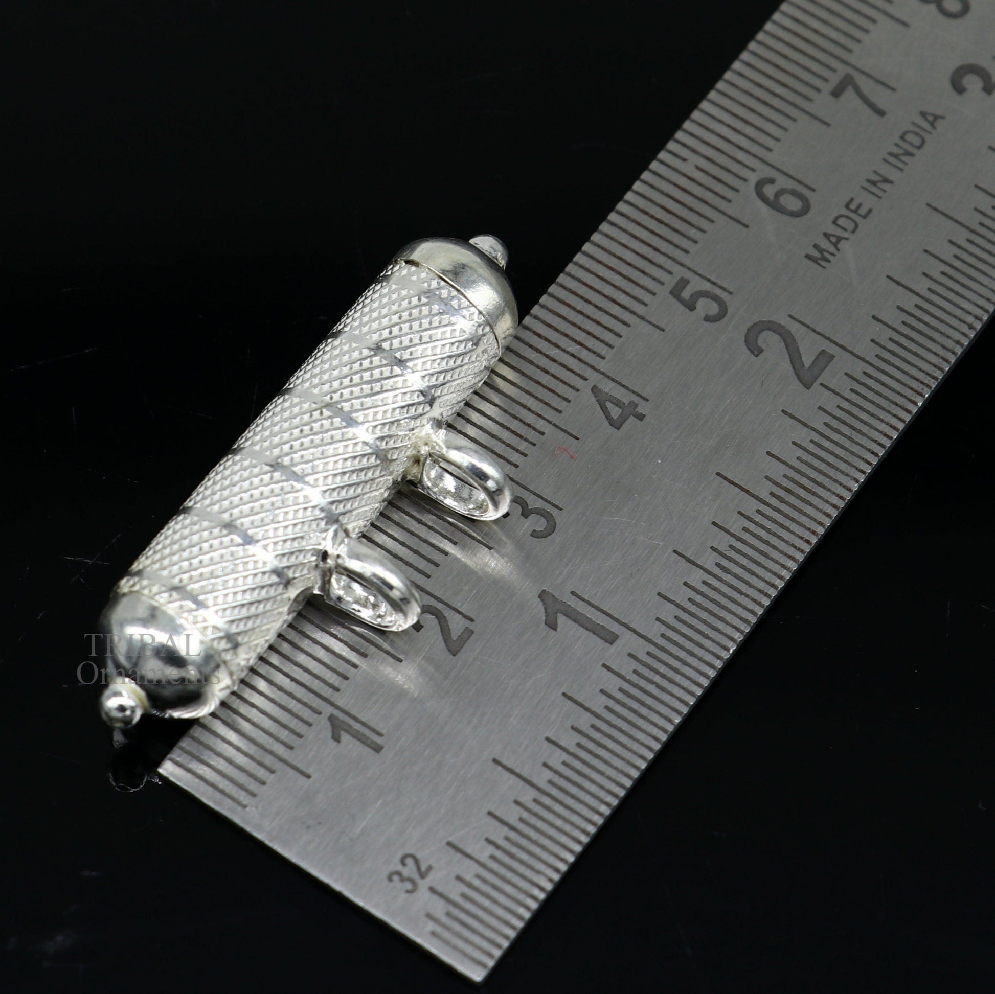 Solid sterling silver round amulet box pendant with intricate design, handmade tribal mantra box jewelry by TRIBAL ORNAMENTS