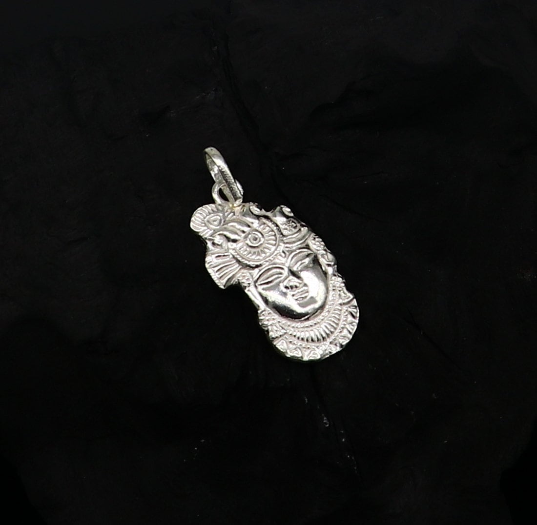 Solid sterling silver handmade Hindu Lord krishna shrinathji tiny pendant, amazing designer fabulous pendant unisex gifting jewelry ssp623 - TRIBAL ORNAMENTS
