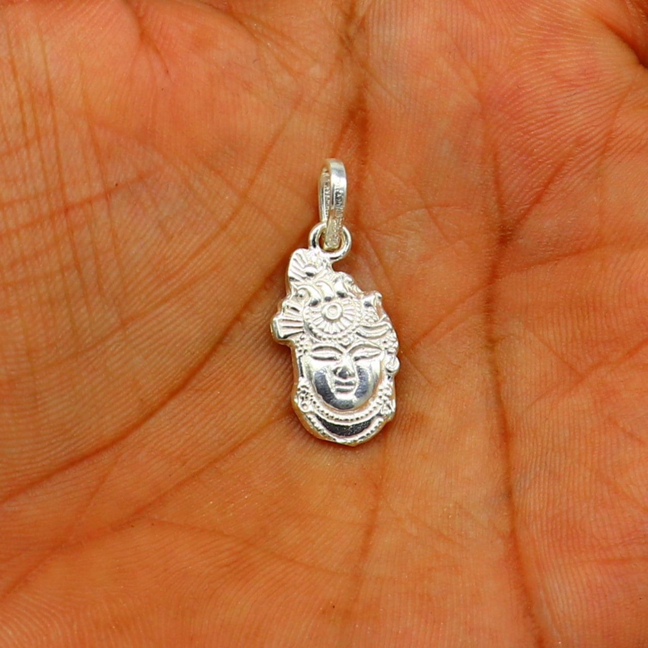 Solid sterling silver handmade Hindu Lord krishna shrinathji tiny pendant, amazing designer fabulous pendant unisex gifting jewelry ssp630 - TRIBAL ORNAMENTS