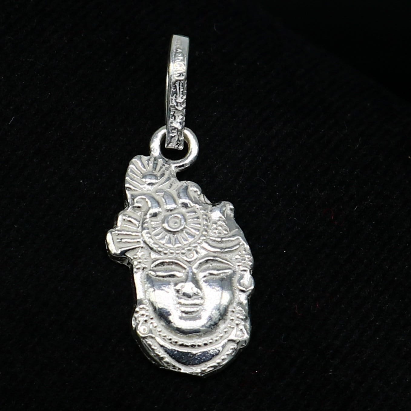 Solid sterling silver handmade Hindu Lord krishna shrinathji tiny pendant, amazing designer fabulous pendant unisex gifting jewelry ssp630 - TRIBAL ORNAMENTS
