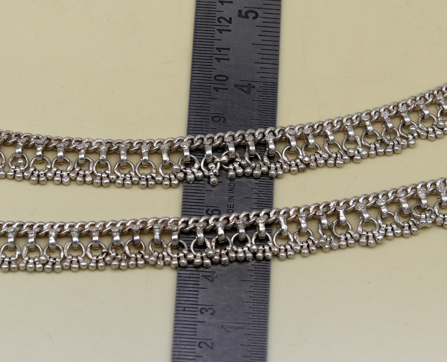 Solid sterling silver handmade vintage antique old used anklets ,amazing ethnic tribal ankle jewelry belly dance jewelry anko45 - TRIBAL ORNAMENTS