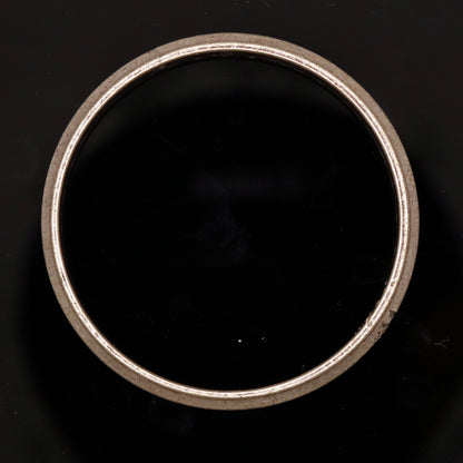 Vintage handmade baby kada bracelet from India, Sikhha style, antique silver bangle with tribal ornament design.