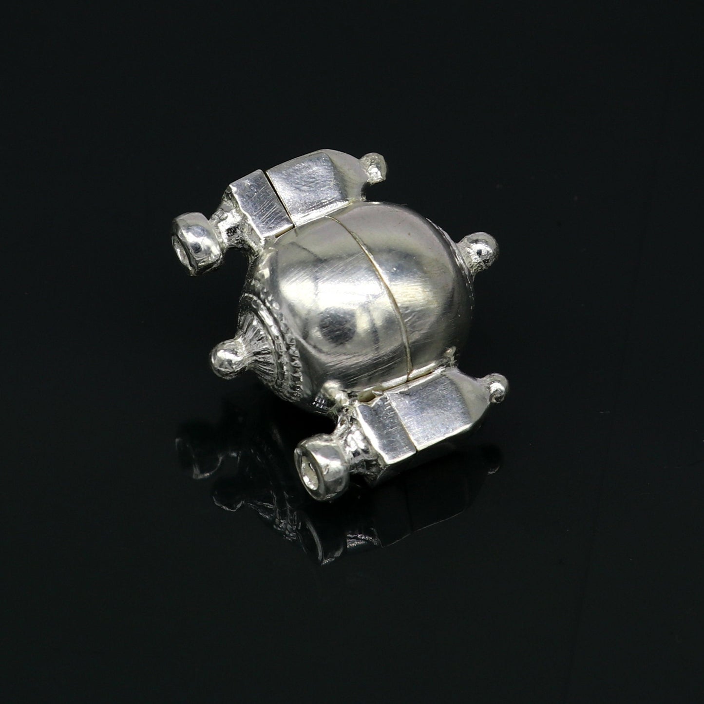 Sterling silver customized designer lord Shiva lingam box, unique rare stylish fancy box pendant, casket box south india jewelry nsp419 - TRIBAL ORNAMENTS