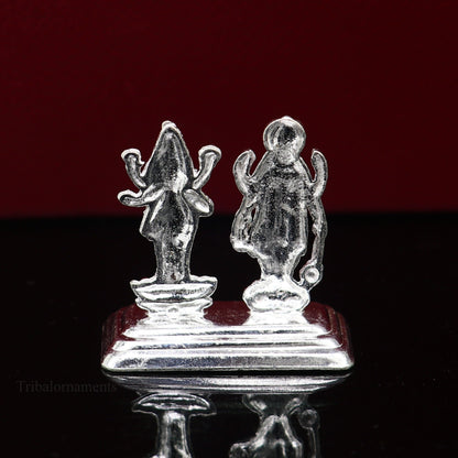 Sterling silver handmade design Indian Idols Lord Laxmi Narayana standing statue figurine, puja articles decorative gift diwali puja art84 - TRIBAL ORNAMENTS