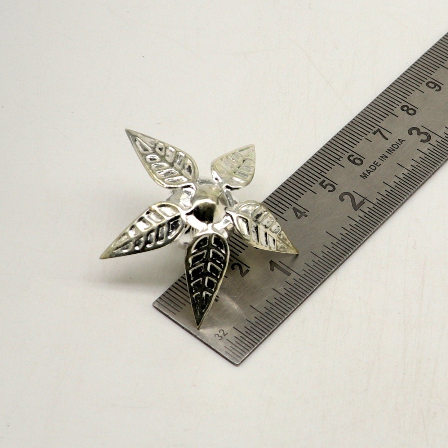 Sterling silver handmade gorgeous coconut with betel leaf puja kalash, best worshipping utensils, silver article puja art temple su710 - TRIBAL ORNAMENTS