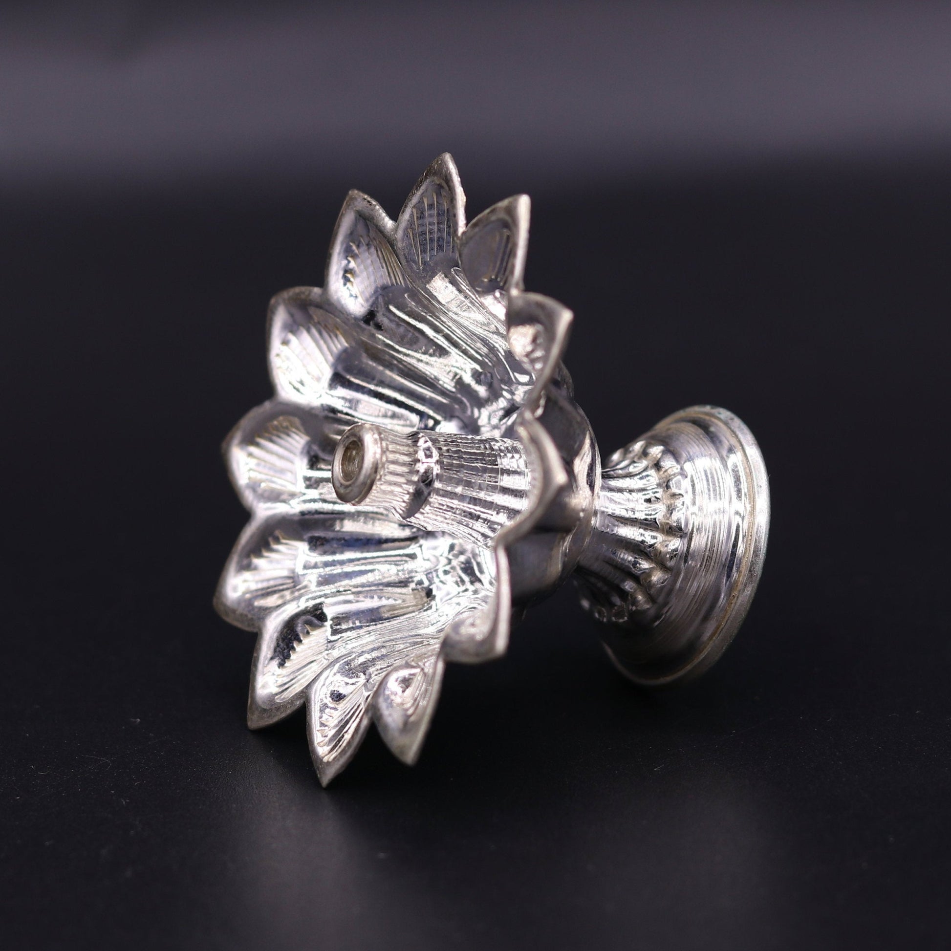 Sterling silver handmade gorgeous lamp oil lamp for home temple decoration gorgeous article collectible sst06 - TRIBAL ORNAMENTS