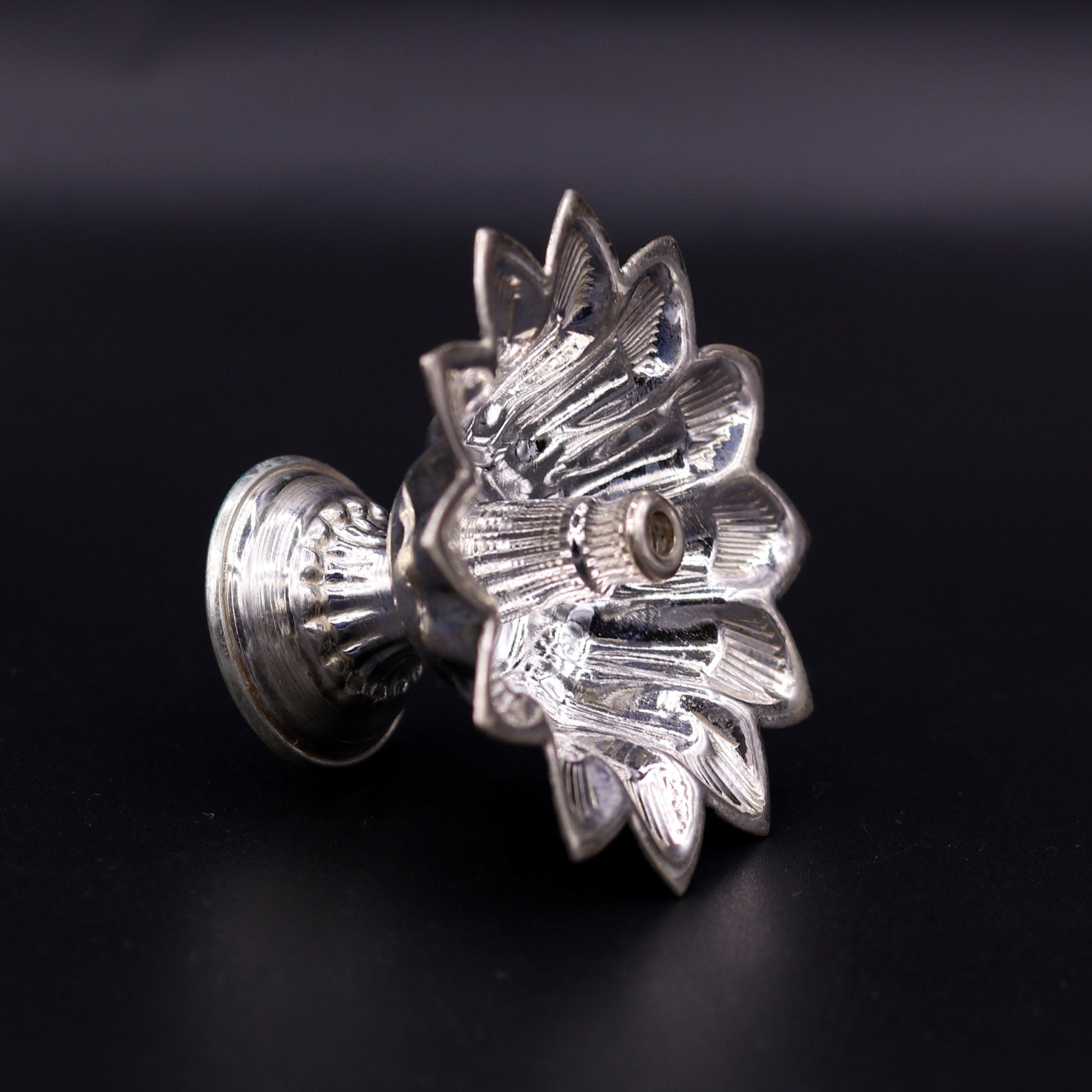 Sterling silver handmade gorgeous lamp oil lamp for home temple decoration gorgeous article collectible sst06 - TRIBAL ORNAMENTS