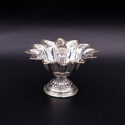 Sterling silver handmade gorgeous lamp oil lamp for home temple decoration gorgeous article collectible sst06 - TRIBAL ORNAMENTS