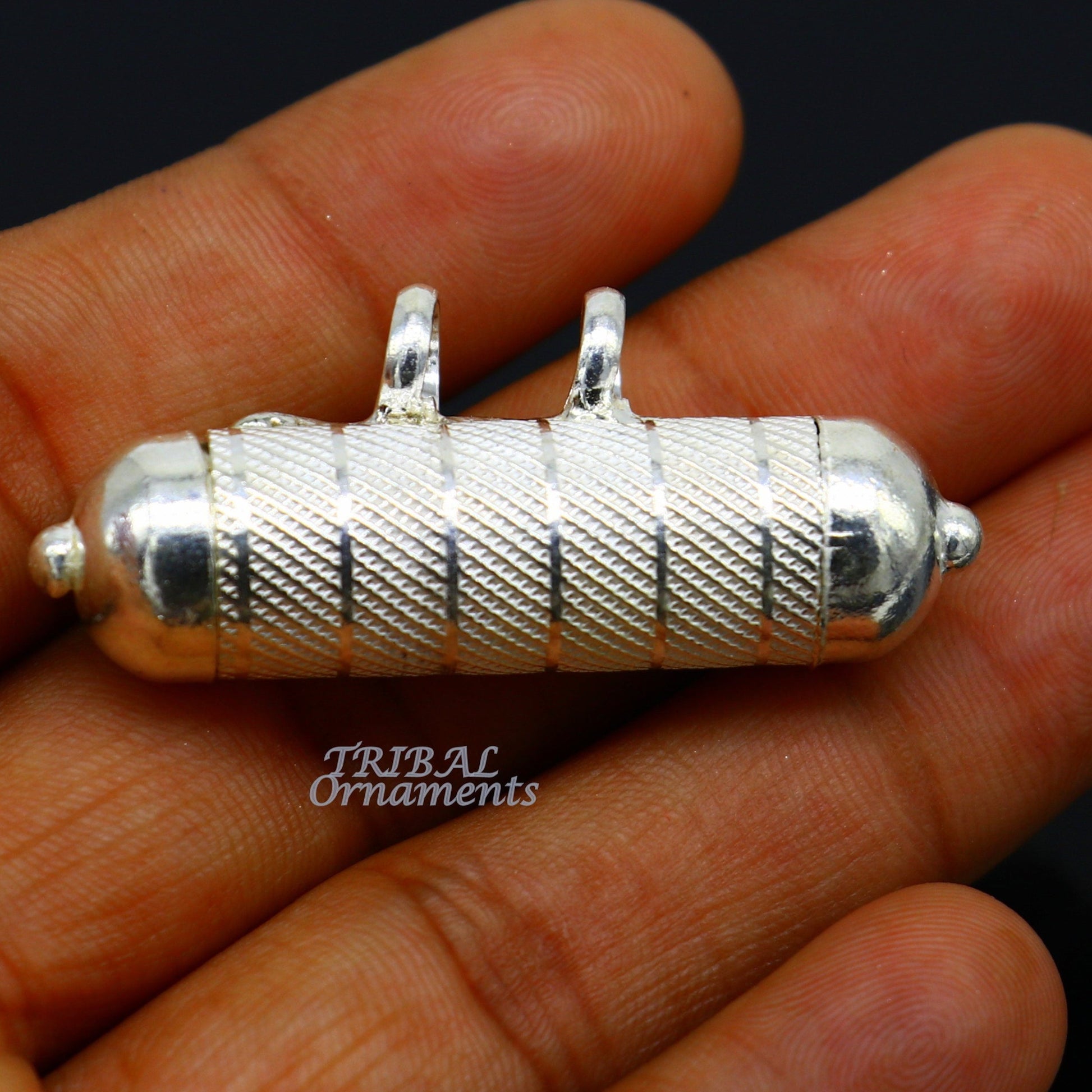 Sterling silver handmade gorgeous round tabiz handmade amulet box pendant, mantra box, silver tabiz/ mascot , kavacham jewelry nsp469 - TRIBAL ORNAMENTS