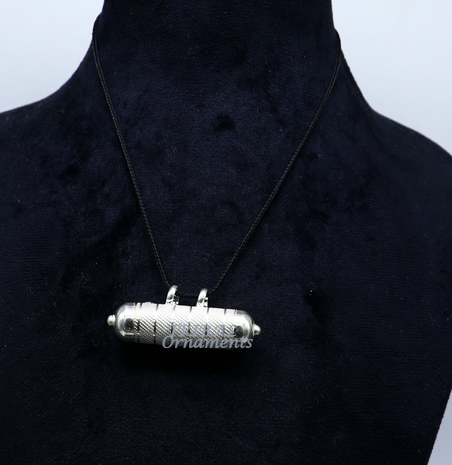 Sterling silver handmade gorgeous round tabiz handmade amulet box pendant, mantra box, silver tabiz/ mascot , kavacham jewelry nsp469 - TRIBAL ORNAMENTS