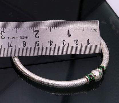 Sterling silver handmade indian tribal bangle bracelet kada jewelry for women's girl's belly dance from rajasthan india ba16 - TRIBAL ORNAMENTS