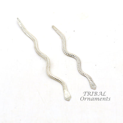 Sterling silver handmade Nag Nagin snake joda pair for puja or worshipping su967 - TRIBAL ORNAMENTS