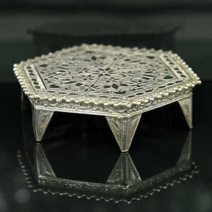 Sterling silver handmade solid silver gorgeous silver handcrafted customize bazot, excellent home puja utensils home temple art nsv84 - TRIBAL ORNAMENTS