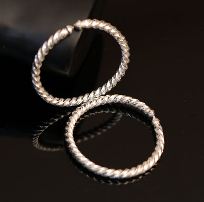 Sterling silver adjustable baby bangle bracelet from Tribal Ornaments, unisex handmade silver jewelry for kids