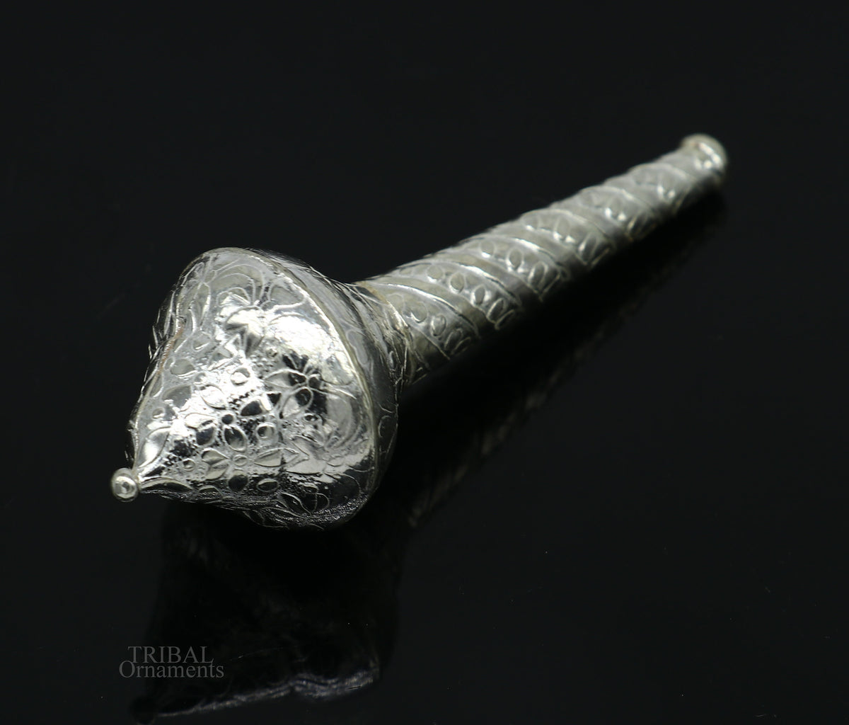 Sterling silver handmade vintage style lord Hanuman Gada/Mace, divine gift for idol hanuman for best wishes puja articles su606 - TRIBAL ORNAMENTS