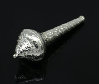 Sterling silver handmade vintage style lord Hanuman Gada/Mace, divine gift for idol hanuman for best wishes puja articles su606 - TRIBAL ORNAMENTS