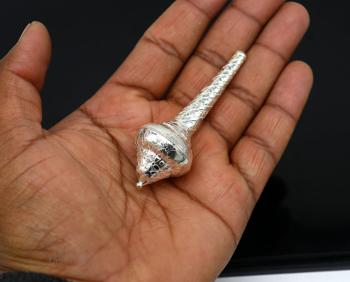 Sterling silver handmade vintage style lord Hanuman Gada/Mace, divine gift for idol hanuman for best wishes puja articles su606 - TRIBAL ORNAMENTS