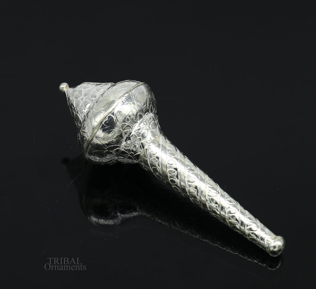 Sterling silver handmade vintage style lord Hanuman Gada/Mace, divine gift for idol hanuman for best wishes puja articles su606 - TRIBAL ORNAMENTS