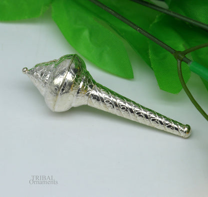 Sterling silver handmade vintage style lord Hanuman Gada/Mace, divine gift for idol hanuman for best wishes puja articles su606 - TRIBAL ORNAMENTS