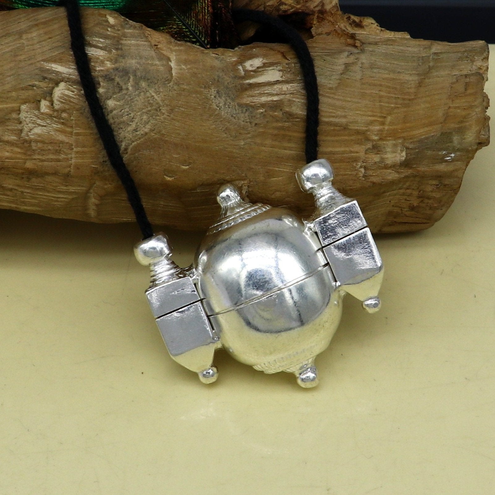 Sterling silver stylish vintage antique designer Idol shiva lingam box pendant, casket box pendant for shiva lingam, ethnic inidia sa11 - TRIBAL ORNAMENTS