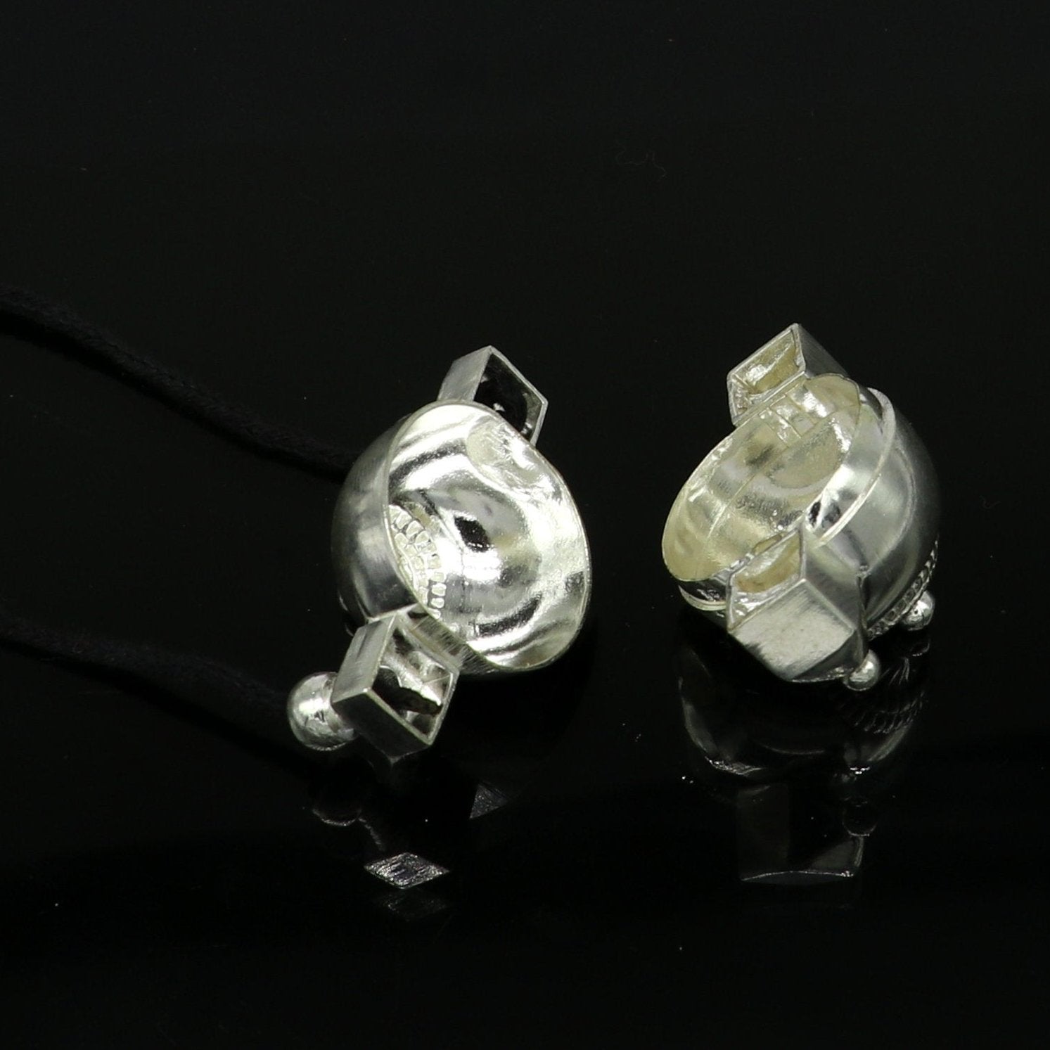 Sterling silver stylish vintage antique designer Idol shiva lingam box pendant, casket box pendant for shiva lingam, ethnic inidia sa11 - TRIBAL ORNAMENTS