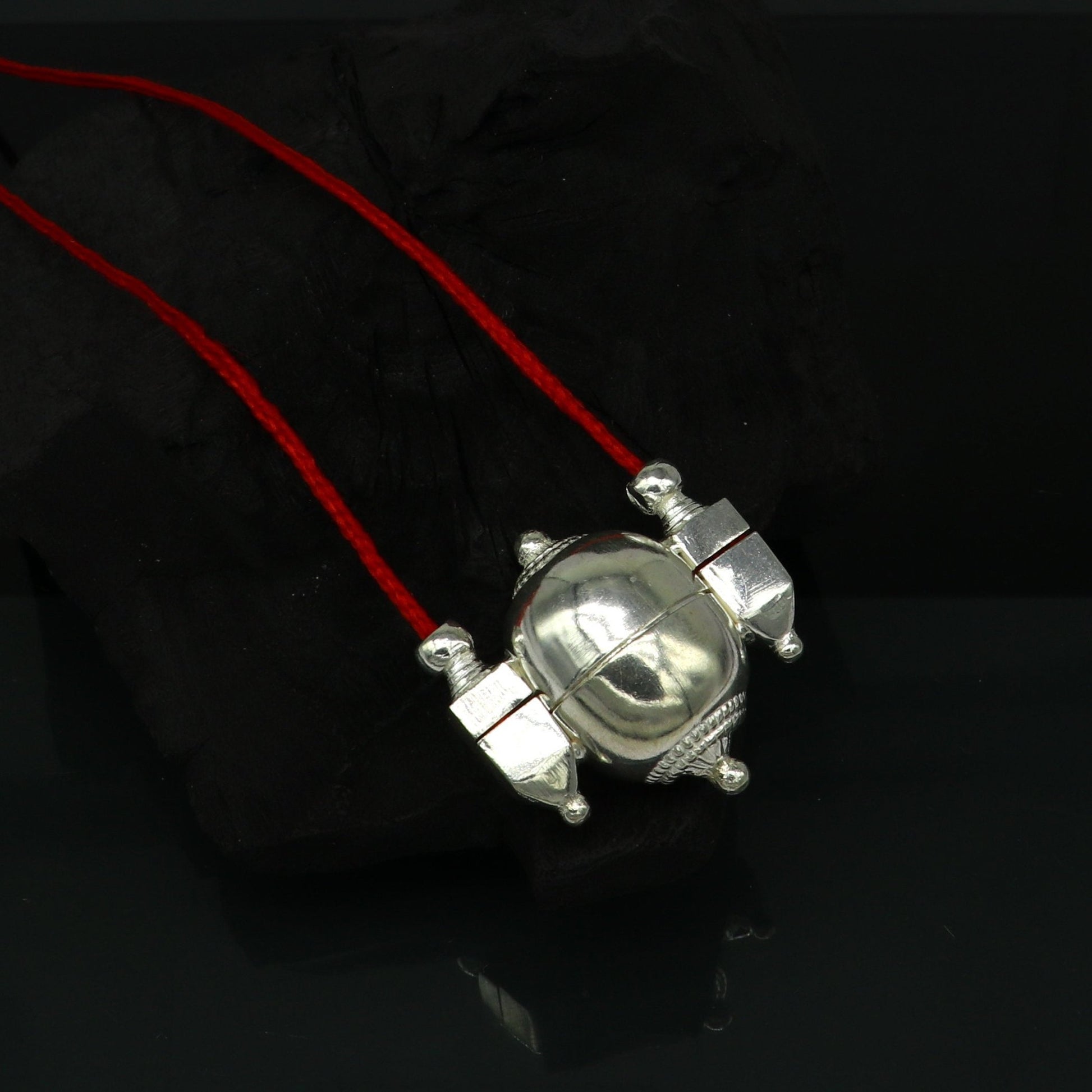 Sterling silver stylish vintage antique designer Idol shiva lingam box pendant, casket box pendant for shiva lingam, ethnic inidia sa12 - TRIBAL ORNAMENTS