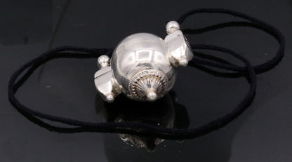 Sterling silver vintage Lord Shiva Lingam pendant with mantra box, tribal-style custom jewelry by TRIBAL ORNAMENTS.
