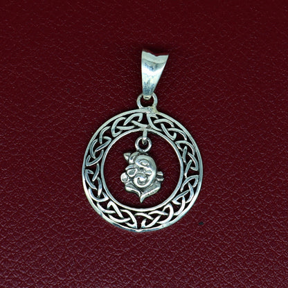 Sterling silver Lord Ganesha pendant with vintage design, unisex personalized jewelry by TRIBAL ORNAMENTS, handcrafted and stylish.