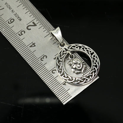 Sterling silver vintage Lord Ganesha pendant by TRIBAL ORNAMENTS, stylish unisex jewelry with intricate handmade design.