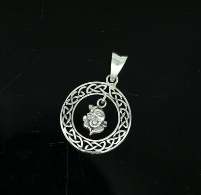 Sterling silver Lord Ganesha pendant with vintage design, handmade unisex jewelry, personalized style, by TRIBAL ORNAMENTS.
