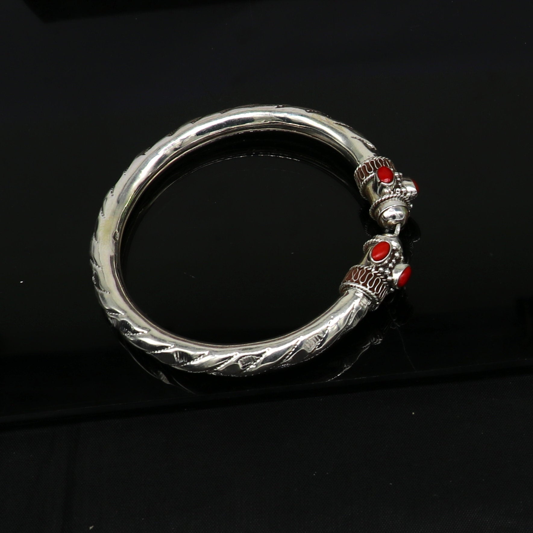 Stylish fancy customized 925 sterling silver men's and women's bangle cuff bracelet, gorgeous gifting jewelry  india nssk312 - TRIBAL ORNAMENTS