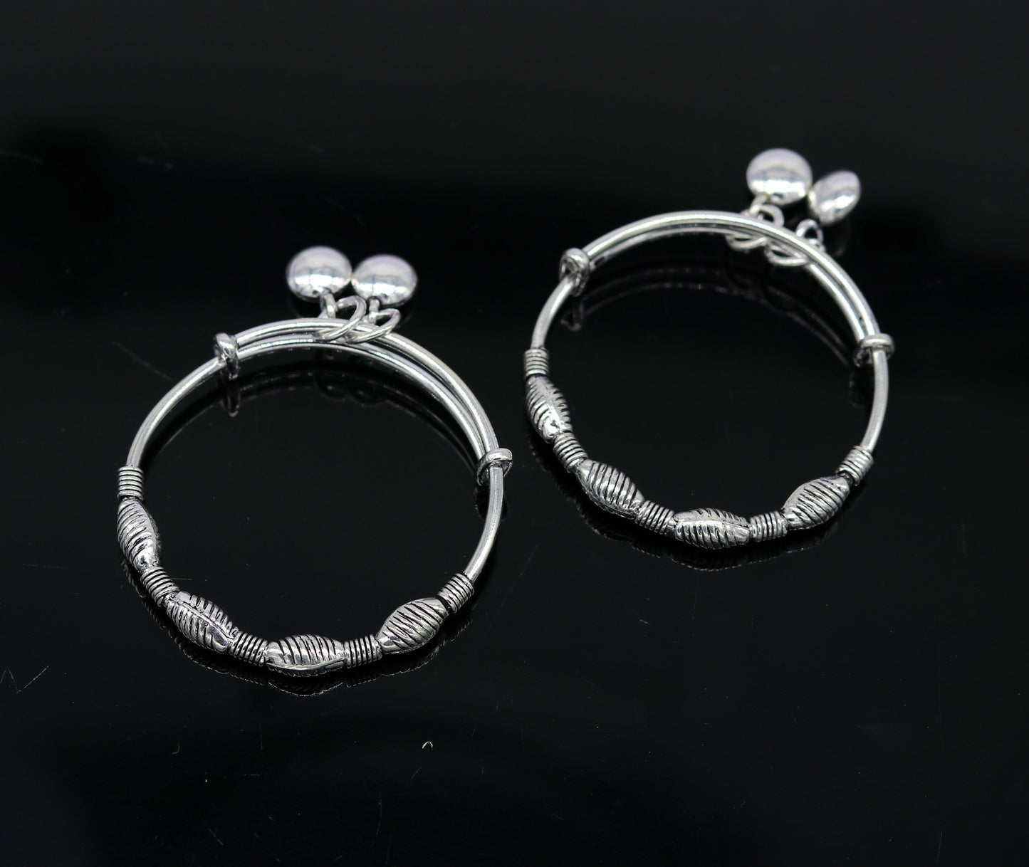 Top class Charming 925 sterling silver handmade stylish designer fancy baby adjustable bangles bracelet, excellent kids charm jewelry bbk77 - TRIBAL ORNAMENTS