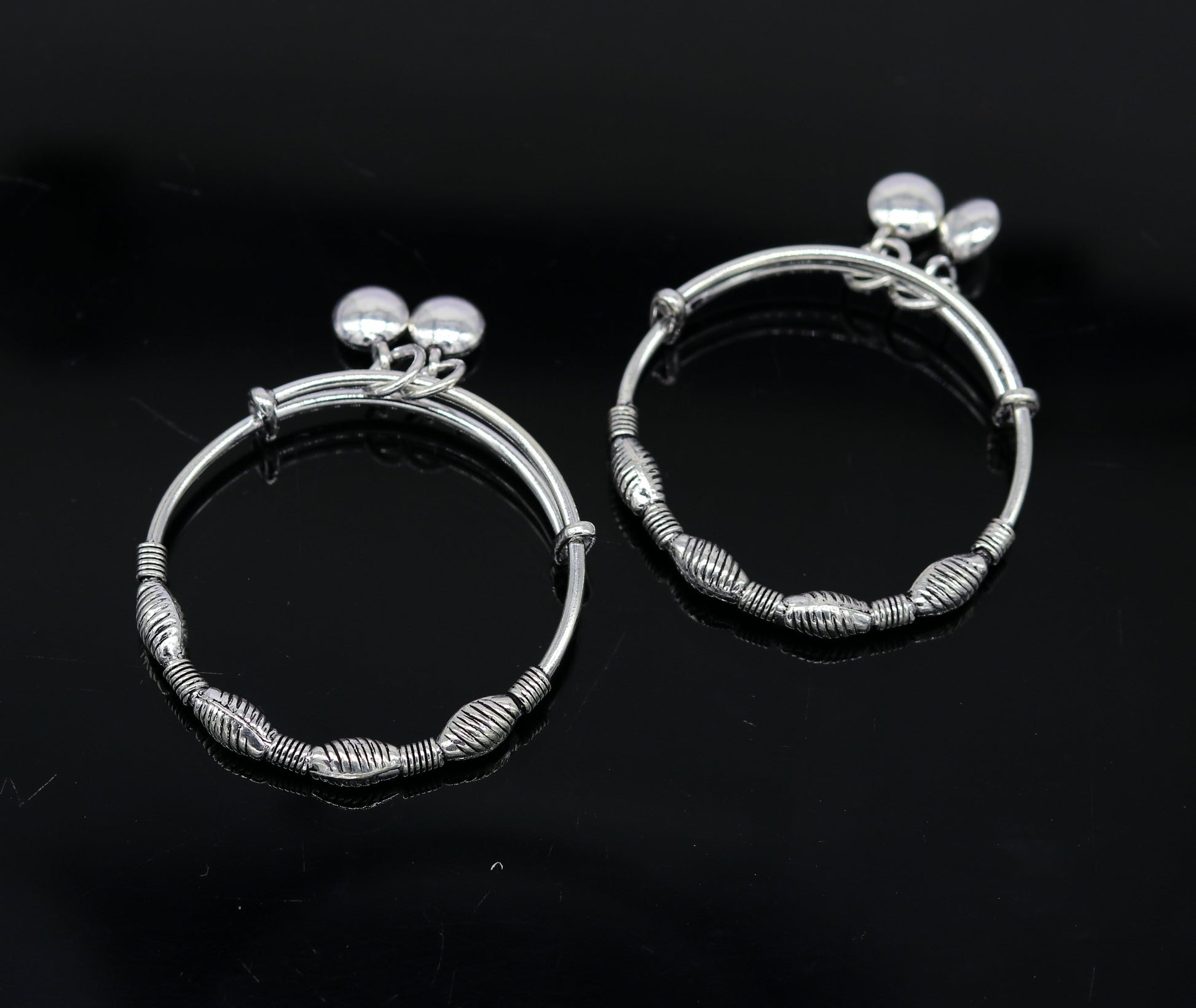 Top class Charming 925 sterling silver handmade stylish designer fancy baby adjustable bangles bracelet, excellent kids charm jewelry bbk77 - TRIBAL ORNAMENTS