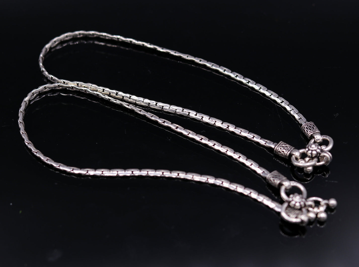 Top class pretty design ankle jewelry Real 925 sterling silver anklet, excellent mother's day gifting tribal belly dance jewelry india ank38 - TRIBAL ORNAMENTS