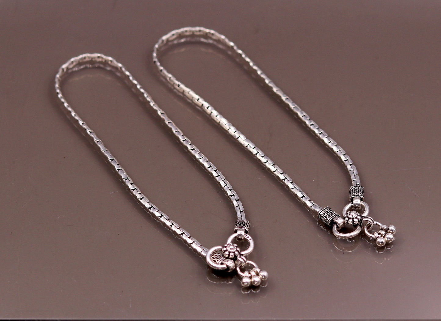 Top class pretty design ankle jewelry Real 925 sterling silver anklet, excellent mother's day gifting tribal belly dance jewelry india ank38 - TRIBAL ORNAMENTS