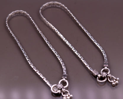 Top class pretty design ankle jewelry Real 925 sterling silver anklet, excellent mother's day gifting tribal belly dance jewelry india ank38 - TRIBAL ORNAMENTS