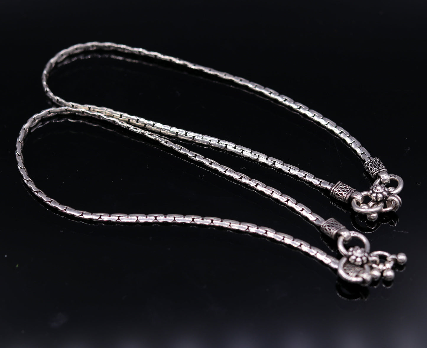 Top class pretty design ankle jewelry Real 925 sterling silver anklet, excellent mother's day gifting tribal belly dance jewelry india ank38 - TRIBAL ORNAMENTS
