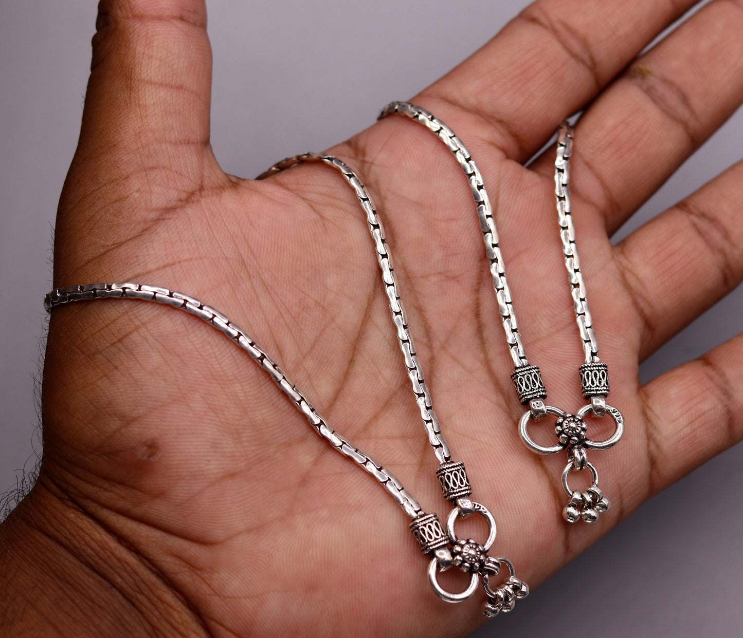 Top class pretty design ankle jewelry Real 925 sterling silver anklet, excellent mother's day gifting tribal belly dance jewelry india ank38 - TRIBAL ORNAMENTS