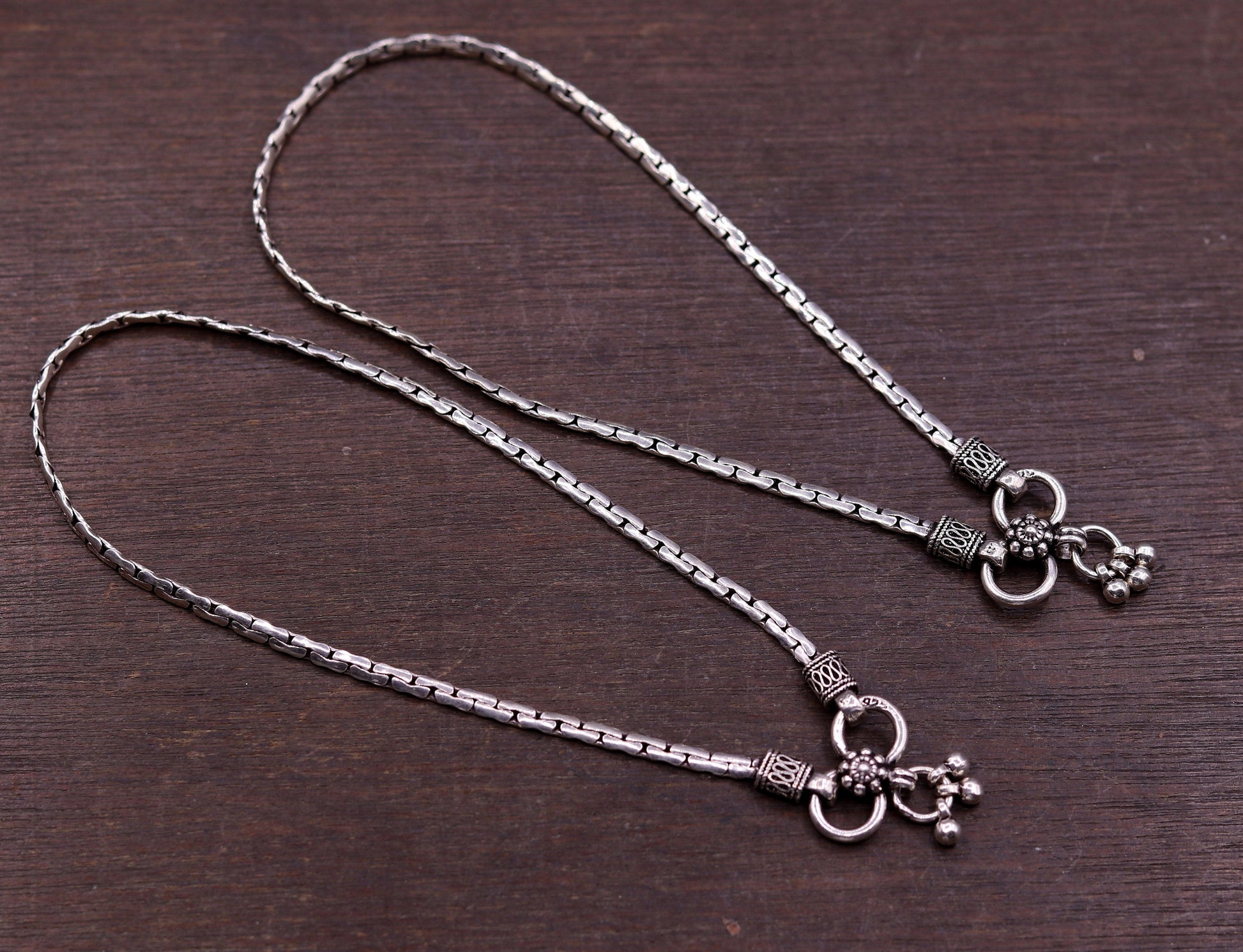 Top class pretty design ankle jewelry Real 925 sterling silver anklet, excellent mother's day gifting tribal belly dance jewelry india ank38 - TRIBAL ORNAMENTS