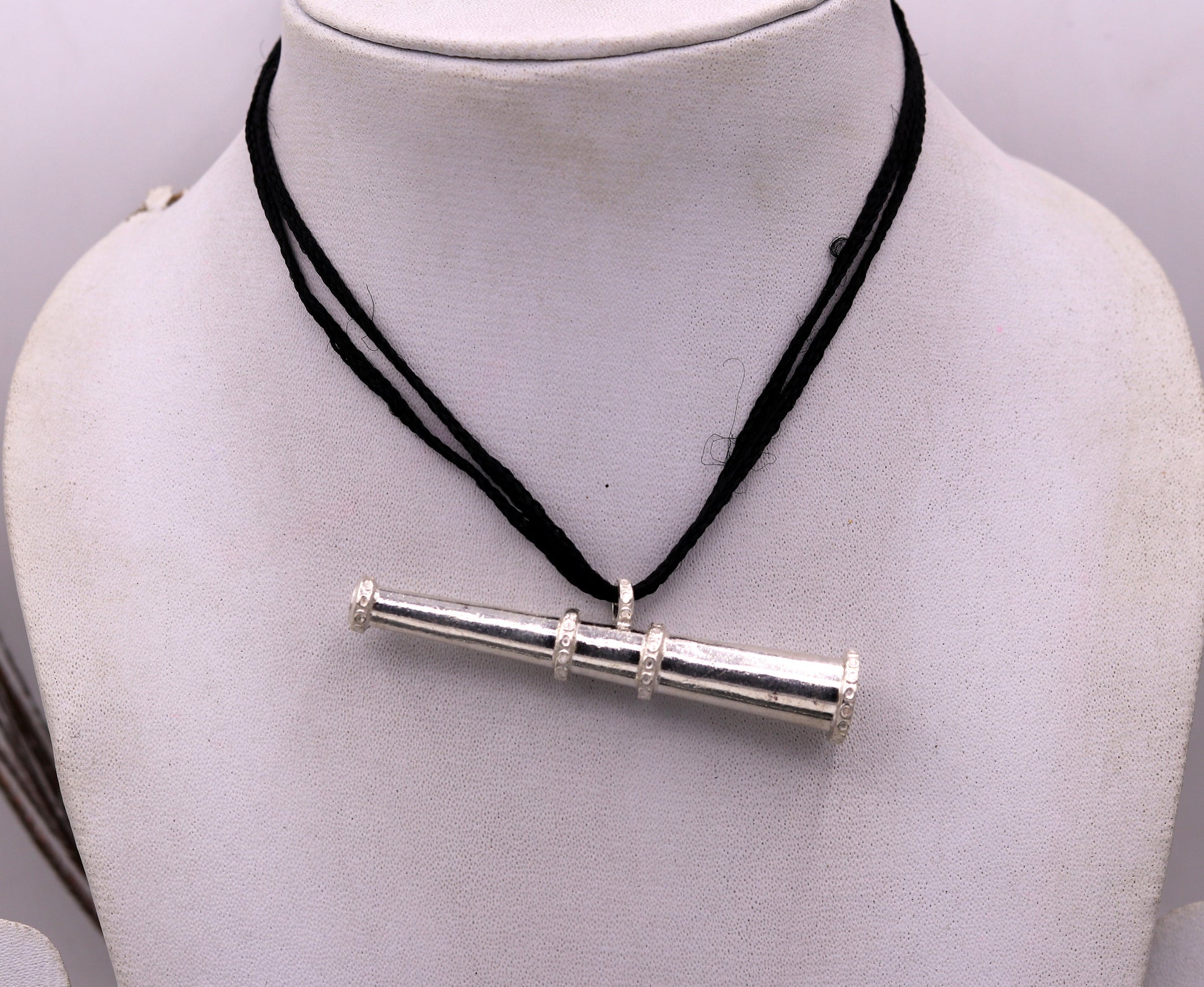 Traditional cone design Sterling silver antique style unisex pendant jewelry from rajasthan india gifting tribal jewelry nsp122 - TRIBAL ORNAMENTS