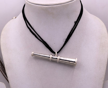 Traditional cone design Sterling silver antique style unisex pendant jewelry from rajasthan india gifting tribal jewelry nsp122 - TRIBAL ORNAMENTS