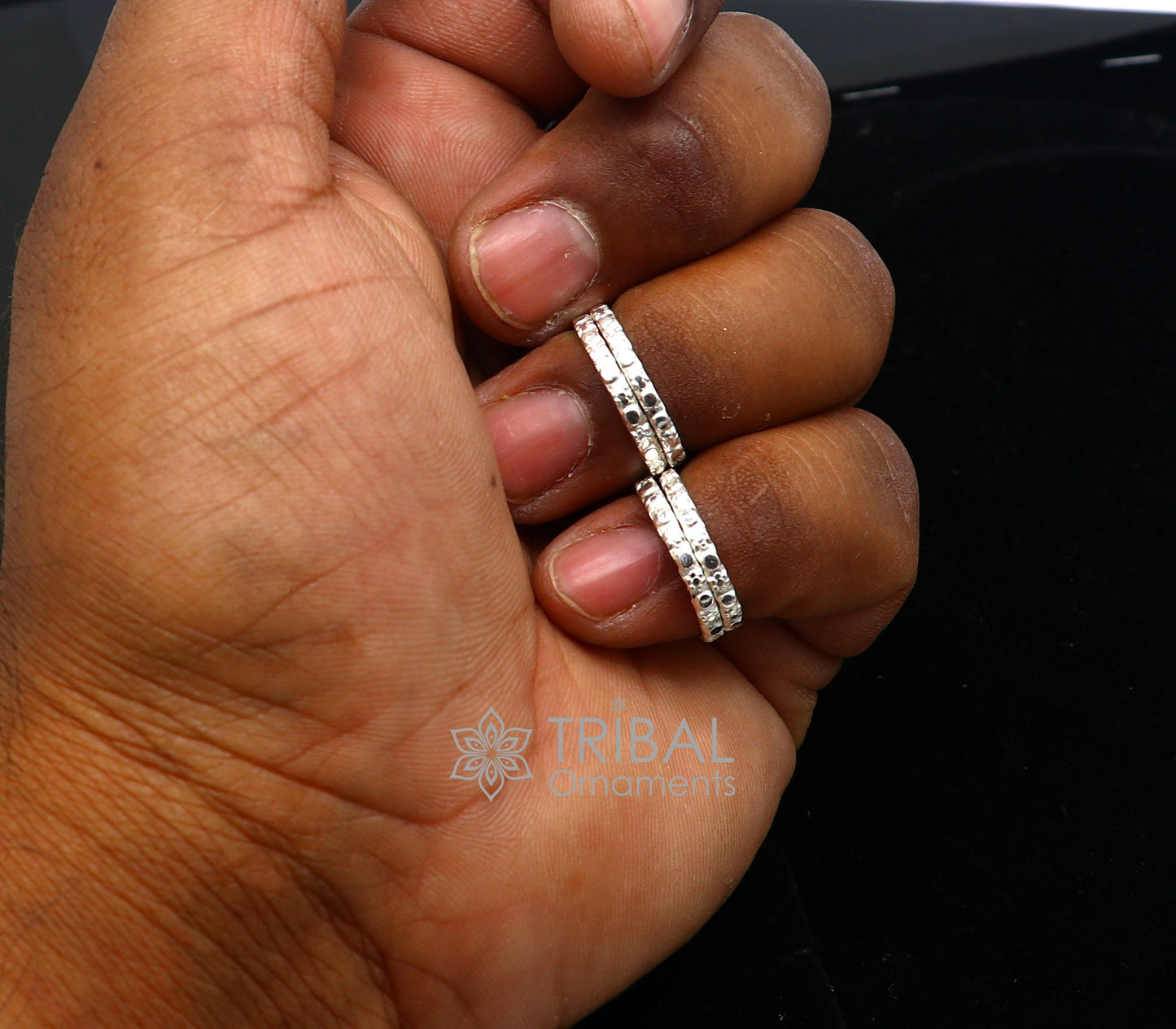 Traditional Indian solid silver toe ring with handmade spiral design, tribal jewelry for women from TRIBAL ORNAMENTS.