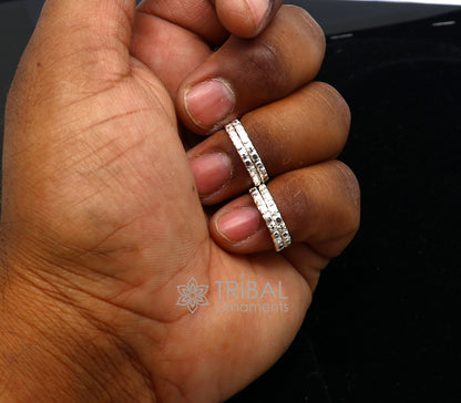 Traditional Indian solid silver toe ring with handmade spiral design, tribal jewelry for women from TRIBAL ORNAMENTS.