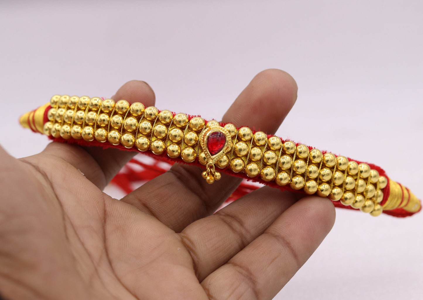 Traditional design handmade 22karat yellow gold beads or ball tribal necklace bajanti wedding jewelry from rajasthan india - TRIBAL ORNAMENTS