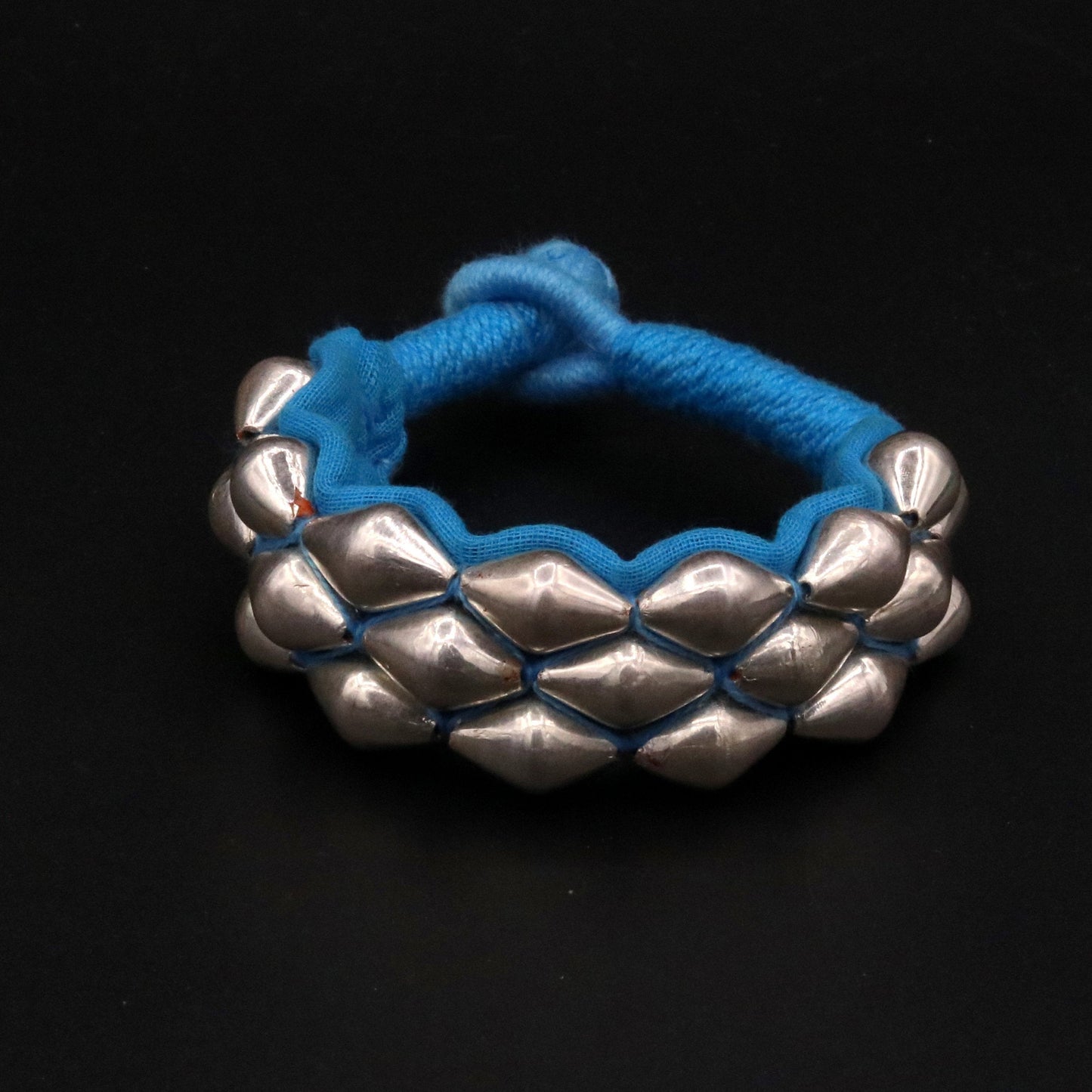 Traditional design handmade sterling silver beads ball fabulous vintage tribal cuff bracelet from rajasthan india !!cb01 - TRIBAL ORNAMENTS