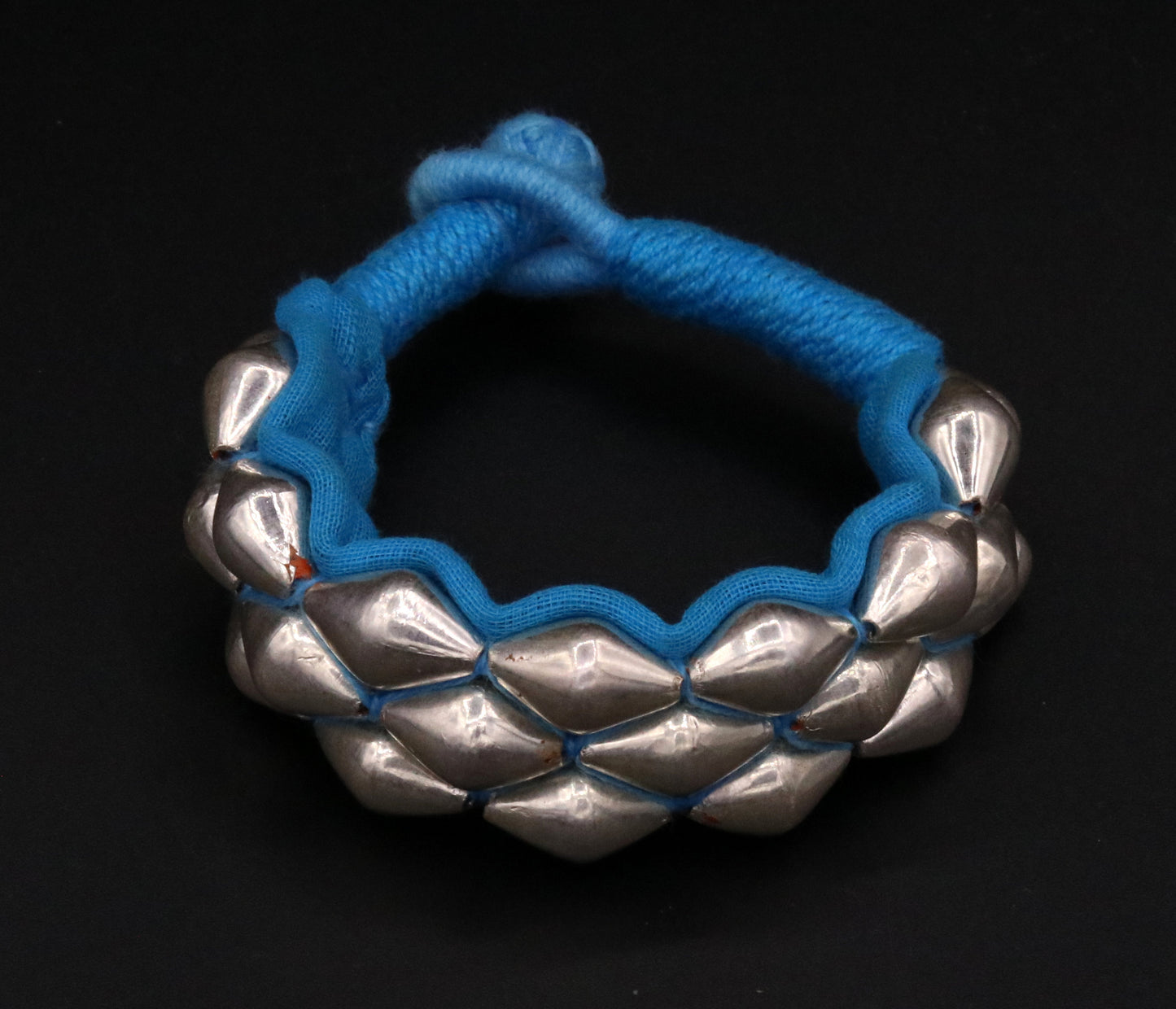 Traditional design handmade sterling silver beads ball fabulous vintage tribal cuff bracelet from rajasthan india !!cb01 - TRIBAL ORNAMENTS