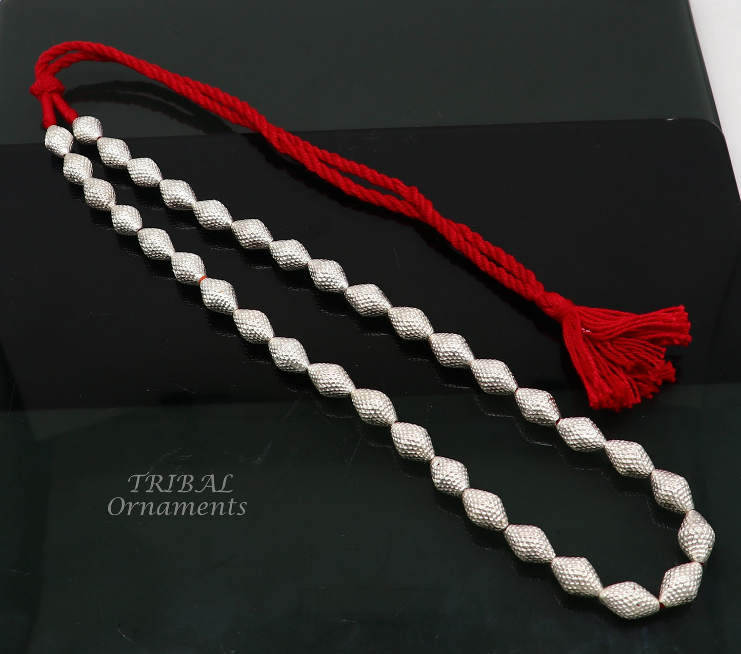 Traditional design handmade sterling silver beads necklace adjustable chain fabulous tribal necklace belly dance ethnic jewelry set494 - TRIBAL ORNAMENTS