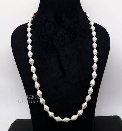 Traditional design handmade sterling silver beads necklace adjustable chain fabulous tribal necklace belly dance ethnic jewelry set494 - TRIBAL ORNAMENTS