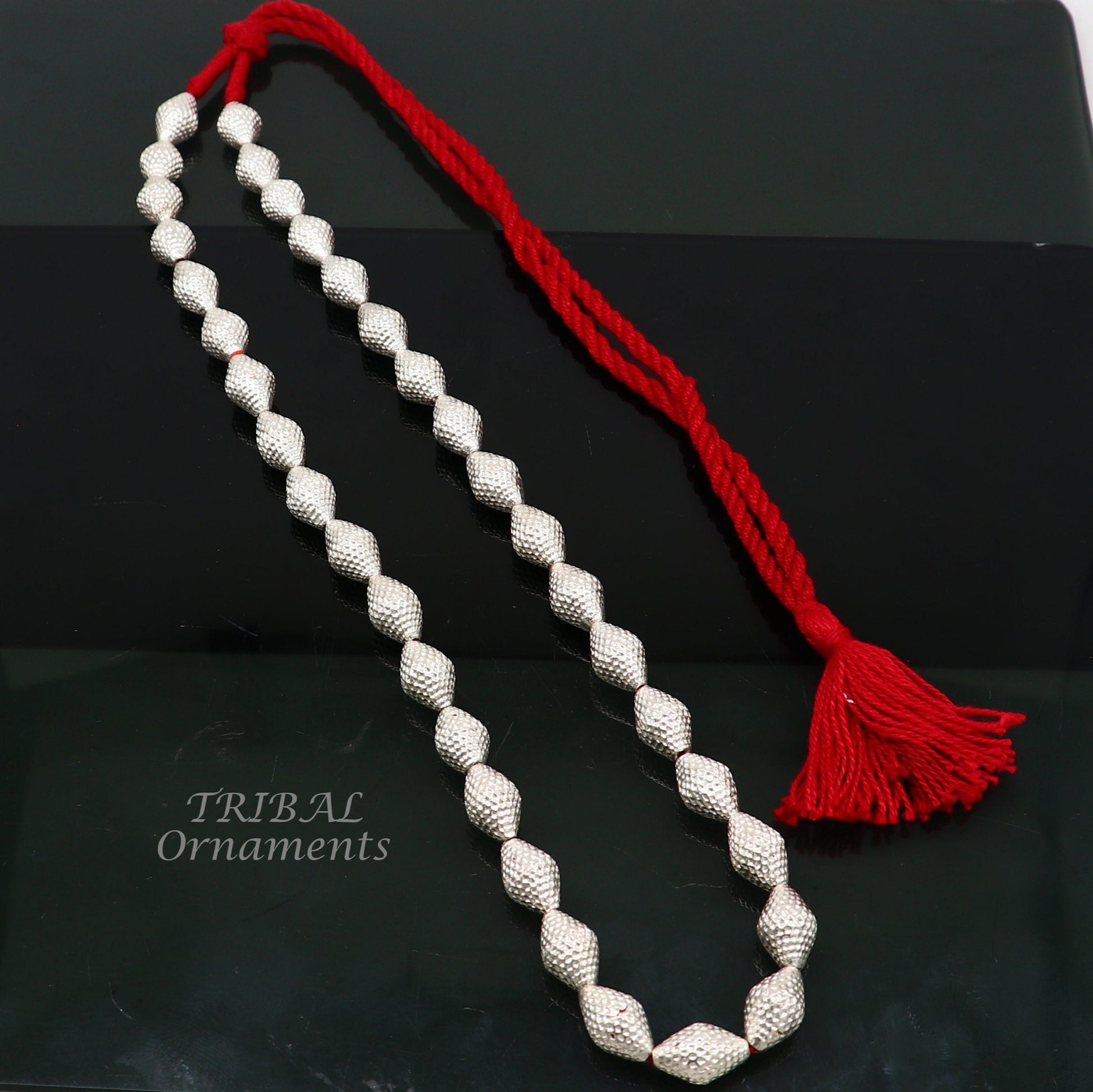 Traditional design handmade sterling silver beads necklace adjustable chain fabulous tribal necklace belly dance ethnic jewelry set494 - TRIBAL ORNAMENTS