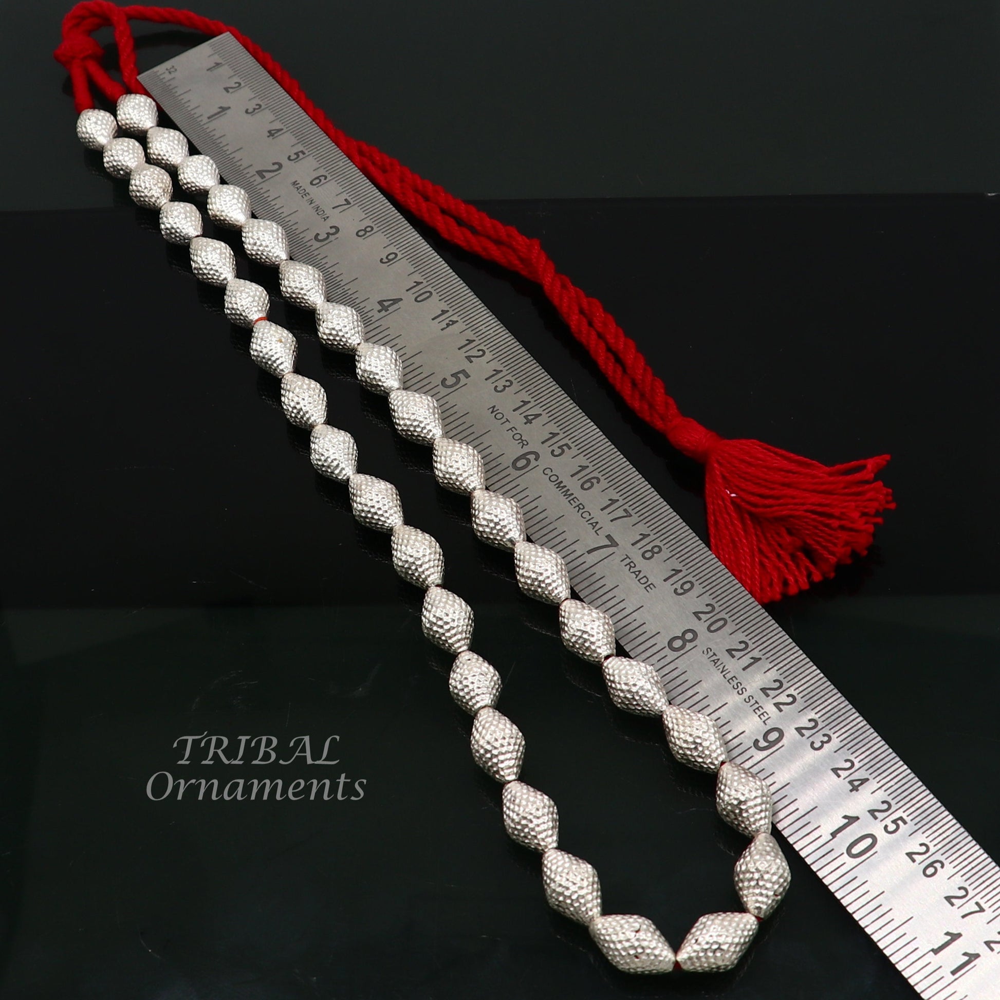 Traditional design handmade sterling silver beads necklace adjustable chain fabulous tribal necklace belly dance ethnic jewelry set494 - TRIBAL ORNAMENTS